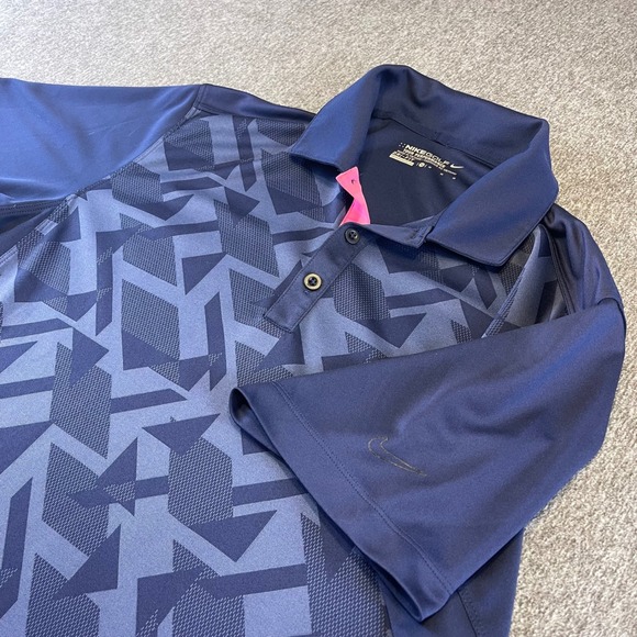 Nike Golf Tour Performance Polo Geometric Print Dri-FIT Athletic Medium - Picture 1 of 8